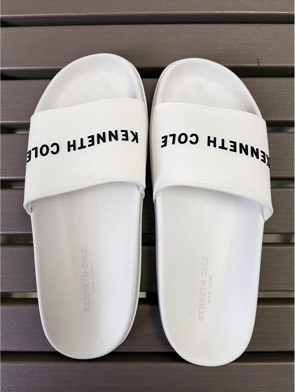🌞🌞🌞KENNETH COLE WOMEN'S 8W KENNY LOGO SLIDE SANDLE PRE-OWNED READY TO SHIP